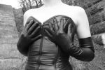20'' long black gloves