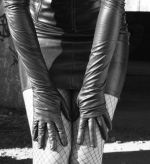 20'' long black elbow gloves